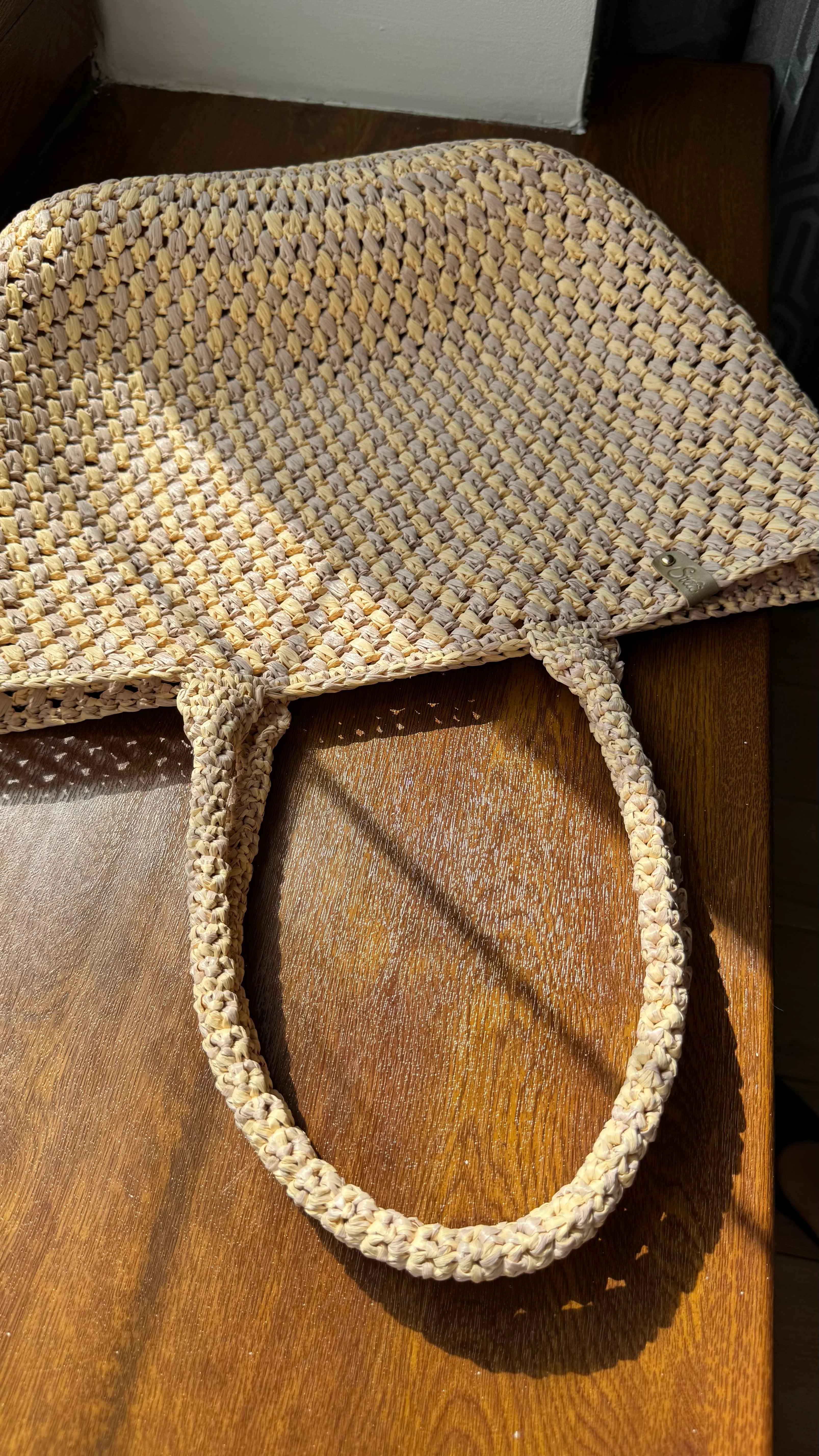 Hand-Crocheted Raffia Tote Bag – Natural Beach Bag with Sturdy Handles - Image 7